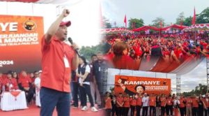 Ribuan Pendukung GaMa Tumpah Ruah di Paal 4 Manado, Sualang Ajak Pendukung Menangkan PDIP