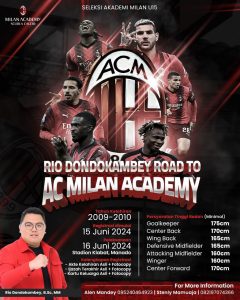 Gratis! Segera Daftar, Rio Dondokambey Road To AC Milan Academy