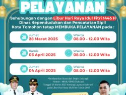 Dinas Dukcapil Tomohon Tetap Layani Warga Selama Libur Lebaran, Ini Jadwalnya