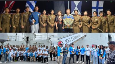 Paskibraka Sulut Hadiri Open Visit Taruna AAL di KRI Semarang Kota Bitung