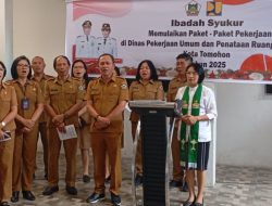 Gelar Ibadah Syukur Memulaikan Paket-paket Pekerjaan, Royke Tangkawarow Ingatkan Jajarannya Jaga Kualitas dan Kuantitas Setiap Pekerjaan