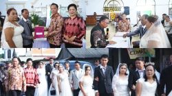 Kawin Massal di Pangolombian Dihadiri Walikota Caroll Senduk, 11 Pasutri Dapat Dokumen Kependudukan