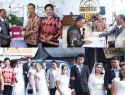 Kawin Massal di Pangolombian Dihadiri Walikota Caroll Senduk, 11 Pasutri Dapat Dokumen Kependudukan