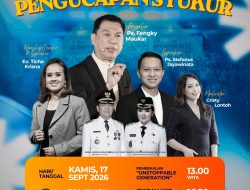 Digelar 17 September 2026, KKR Pengucapan Syukur di Kota Tomohon Usung Tema “Ucapan Syukur sebagai Karakter Kota”
