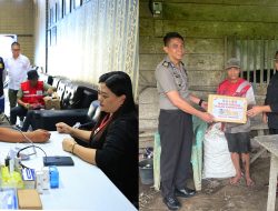 Sentuhan Kemanusiaan Polres Tomohon: Paket Bansos Disalurkan, Darah Personel Didonorkan